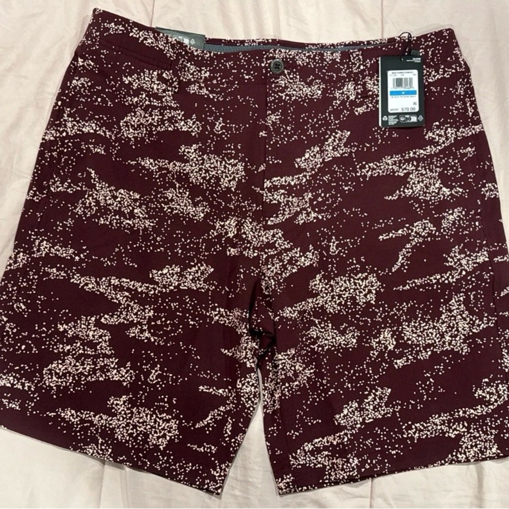 Under Armour Maroon and White Golf Shorts